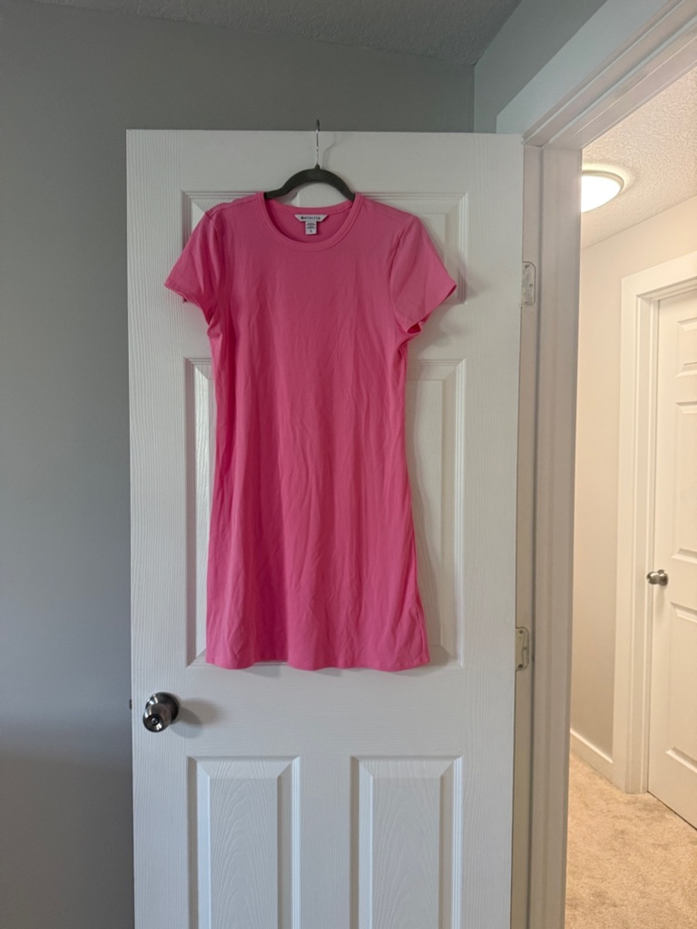 Athleta Signature Rib Tee Dress- Raphanus Pink - Picture 4 of 6